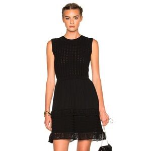 Valentino Garavani Black Sleeveless Crochet Knit Dress